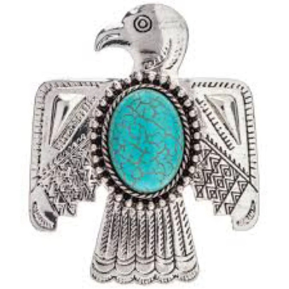 🚨‼️WESTERN SILVER & TURQUOISE THUNDERBIRD PENDANT‼️🚨 - Picture 1 of 4